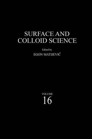 Surface and Colloid Science de Egon Matijevic