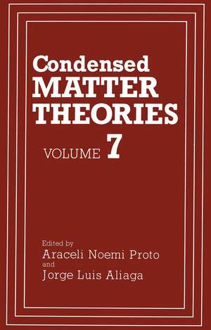 Condensed Matter Theories de Jorge Luis Aliaga