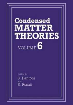 Condensed Matter Theories: Volume 6 de S. Fantoni