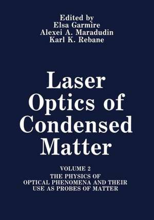 Laser Optics of Condensed Matter: Volume 2 The Physics of Optical Phenomena and Their Use as Probes of Matter de E. Garmire