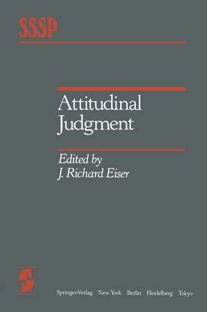 Attitudinal Judgment de Richard J. Eiser