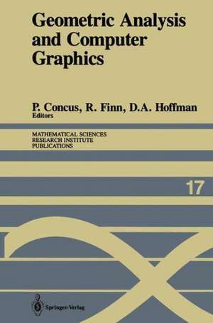 Geometric Analysis and Computer Graphics: Proceedings of a Workshop held May 23–25, 1988 de Paul Concus