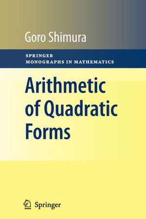 Arithmetic of Quadratic Forms de Goro Shimura