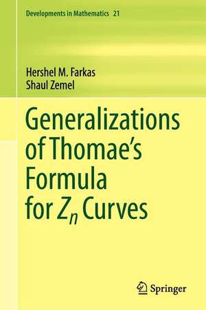 Generalizations of Thomae's Formula for Zn Curves de Hershel M. Farkas