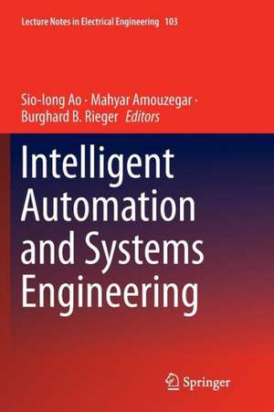 Intelligent Automation and Systems Engineering de Sio Iong Ao