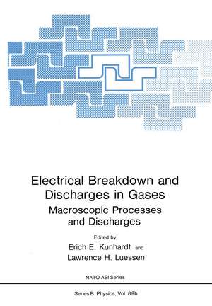 Electrical Breakdown and Discharges in Gases: Part B Macroscopic Processes and Discharges de Erich E. Kunhardt