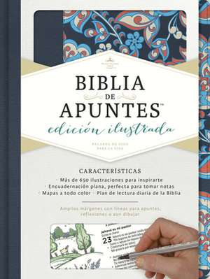 Rvr 1960 Biblia de Apuntes, Edicion Ilustrada, Tela En Rosado y Azul de B&h Espanol Editorial