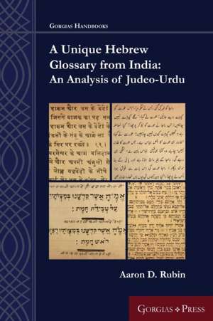 A Unique Hebrew Glossary from India de Aaron D Rubin