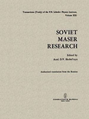 Soviet Maser Research de D. V. Skobel tsyn