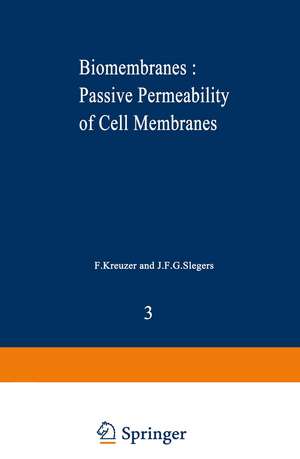 Biomembranes : Passive Permeability of Cell Membranes: A satellite symposium of the XXV Internationational Congress of Physiological Sciences, Munich, Germany, July 25–31, 1971, organized by the Department of Physiology, University of Nijmejen, Nijmejen, Netherlands, and held in Rotterdam, July 20–22, 1971 de F. Kreuzer