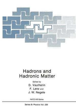 Hadrons and Hadronic Matter de Dominique Vautherin