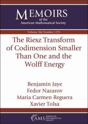 Riesz Transform of Codimension Smaller Than One and the Wolff Energy de Xavier Tolsa