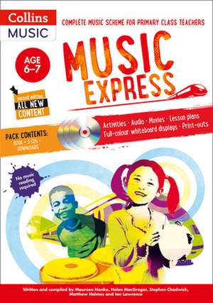 Music Express: Age 6-7 (Book + 3cds + DVD-Rom) de Maureen Hanke