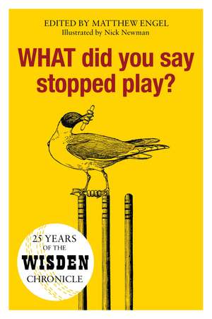 WHAT Did You Say Stopped Play?: 25 Years of the Wisden Chronicle de Matthew Engel