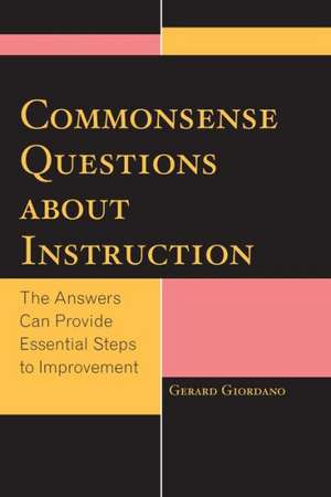 Commonsense Questions about Instruction de Gerard Giordano