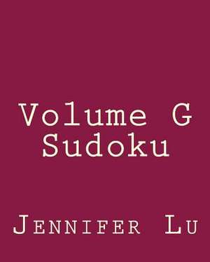 Volume G Sudoku de Jennifer Lu