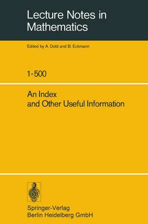 An Index and Other Useful Information de A. Dold