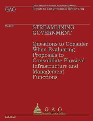 Streamlining Government de U S Government Accountability Office