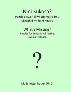 Nini Kukosa? Puzzles Kwa Ajili YA Upimaji Elimu de M. Schottenbauer