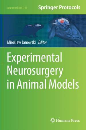 Experimental Neurosurgery in Animal Models de Miroslaw Janowski