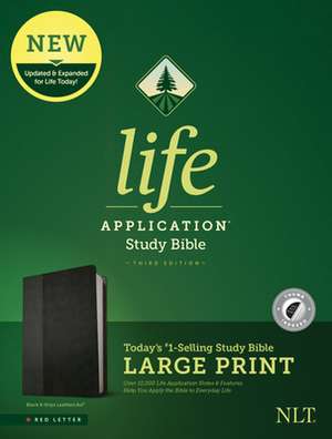 NLT Life Application Study Bible, Third Edition, Large Print (Leatherlike, Black/Onyx, Indexed)