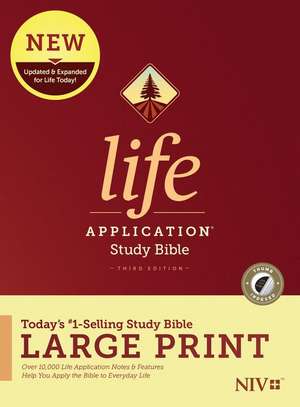 NIV Life Application Study Bible, Third Edition, Large Print (Hardcover, Indexed) de Tyndale