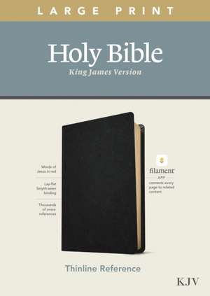 KJV Large Print Thinline Reference Bible, Filament Enabled Edition (Red Letter, Genuine Leather, Black)