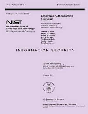 Electronic Authentication Guideline de U S Dept of Commerce