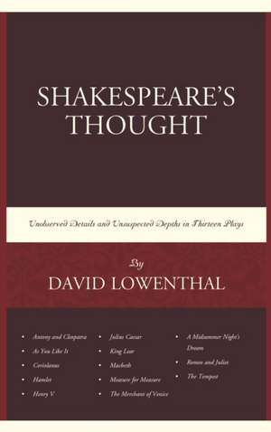 Shakespeare's Thought de David Lowenthal