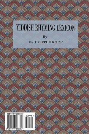 Yiddish Rhyming Dictionary de Nahum Stutchkoff