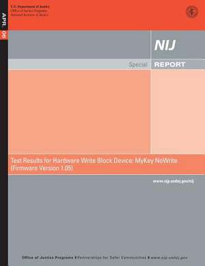 Test Results for Hardware Write Block Device de U. S. Department Of Justice