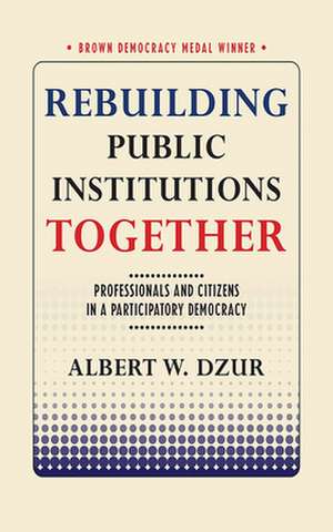 Rebuilding Public Institutions Together – Professionals and Citizens in a Participatory Democracy de Albert W. Dzur