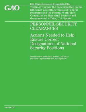 Personnel Security Clearances de Government Accountability Office (U S )