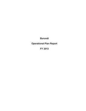 Burundi Operational Plan Report Fy 2013 de United States Department of State