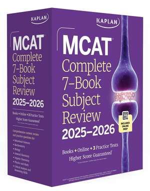 MCAT Complete 7-Book Subject Review 2025-2026, Set Includes Books, Online Prep, 3 Practice Tests de Kaplan Test Prep