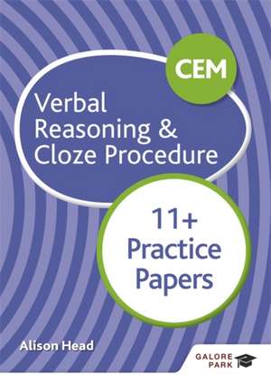 Head, A: CEM 11+ Verbal Reasoning & Cloze Procedure Practice de Alison Head