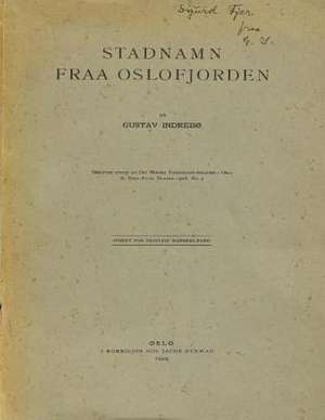 Stadnamn Fraa Oslofjorden de Gustav Indrebo