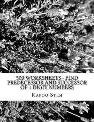 500 Worksheets - Find Predecessor and Successor of 1 Digit Numbers de Kapoo Stem