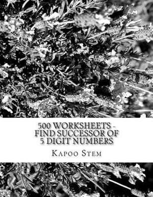 500 Worksheets - Find Successor of 5 Digit Numbers de Kapoo Stem