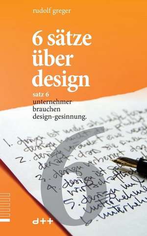 6 Satze Uber Design de Rudolf Greger