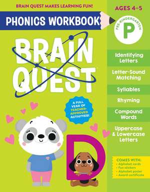 Brain Quest Phonics Workbook: Pre-Kindergarten de Workman Publishing
