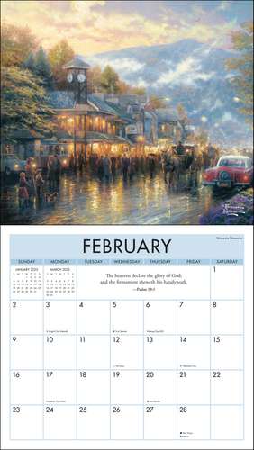 Thomas Kinkade Studios 2025 Deluxe Wall Calendar with Scripture de Thomas Kinkade