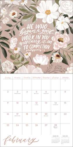 Scriptures and Florals 2025 Wall Calendar de Allison Loveall