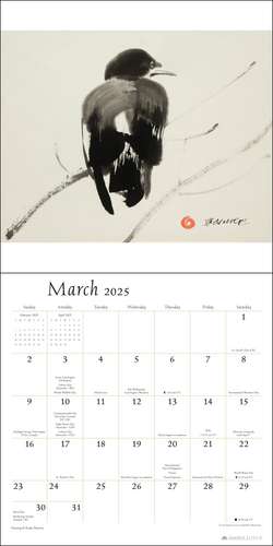 The Artful Crow 2025 Wall Calendar: Brush & Ink Watercolor Paintings by Endre Penovác de Endre Penovác