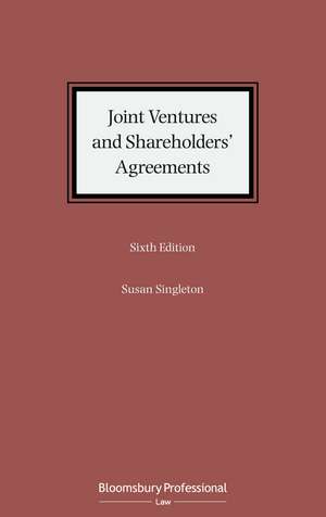 Joint Ventures and Shareholders' Agreements de Susan Singleton