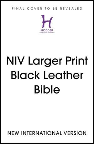 NIV Larger Print Black Leather Bible de New International Version