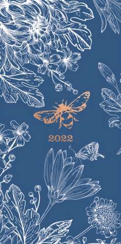 FASHION DIARY FLORAL BEE SLIM DIARY 2022