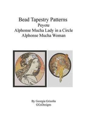 Bead Tapestry Patterns Peyote Alphonse Mucha Lady in a Circle Alphonse Mucha Woman de Georgia Grisolia