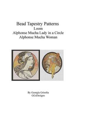 Bead Tapestry Patterns Loom Alphonse Mucha Lady in a Circle and Woman de Georgia Grisolia