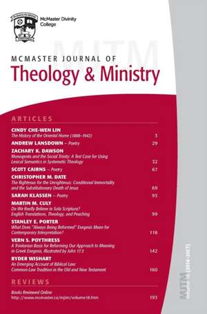 McMaster Journal of Theology and Ministry de David J Fuller